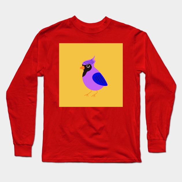 Purple black bird Long Sleeve T-Shirt by Ninadventurous